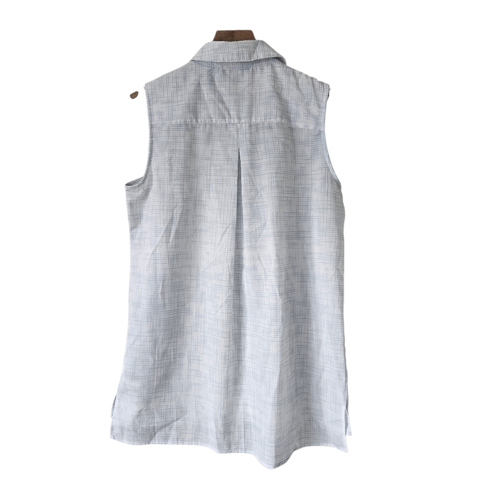 Ellen Tracy Sleeveless Button Down Collared Blouse - image 2